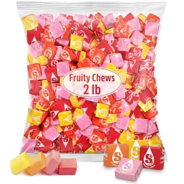 Fruit Chews Candy, 2lb Pack of Starbrst Candy Bulk, Individually Wrapped for Freshness and Easy Sharing, Perfect Bulk Candies for Buffet Spreads at Weddings, Movie Nights and School Functions
