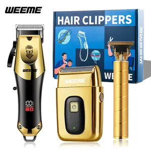 WEEME Men's 3 In 1 Grooming Kit, Cordless Hair Clipper With Alloy Blade, T-Shaped Trimmer With Metal Body, LCD Display Shaver, Perfect For Haircut, Shaving & Beard Trimming, Ideal For Home Travel And Business Trip