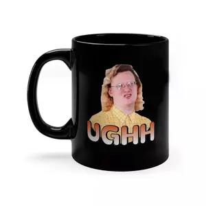 Trendy Ugh James from Love on The Spectrum Coffee Mug, White-Black Ceramic Mug 11OZ-15OZ, funny office coffee, reusable drinkware