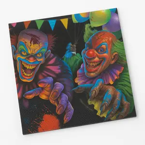 Creepy Carnival Blacklight Beverage Napkins - 12 Pack