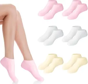 6 Pairs Silicone Socks for Dry Cracked Feet Women,Moisturizing Foot Mask Exfoliating Silicone Socks,Foot Spa Gel Socks for Cracked Heels,Softening Rough Skin and After Pedicure Care