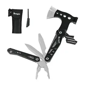 Axe Multitool, 18-in-1 Heavy-Duty Multipurpose Tool for Outdoor and Survival Use, Ideal Camping Accessory and Practical Gift for Men, Including Husband, Father, or Son