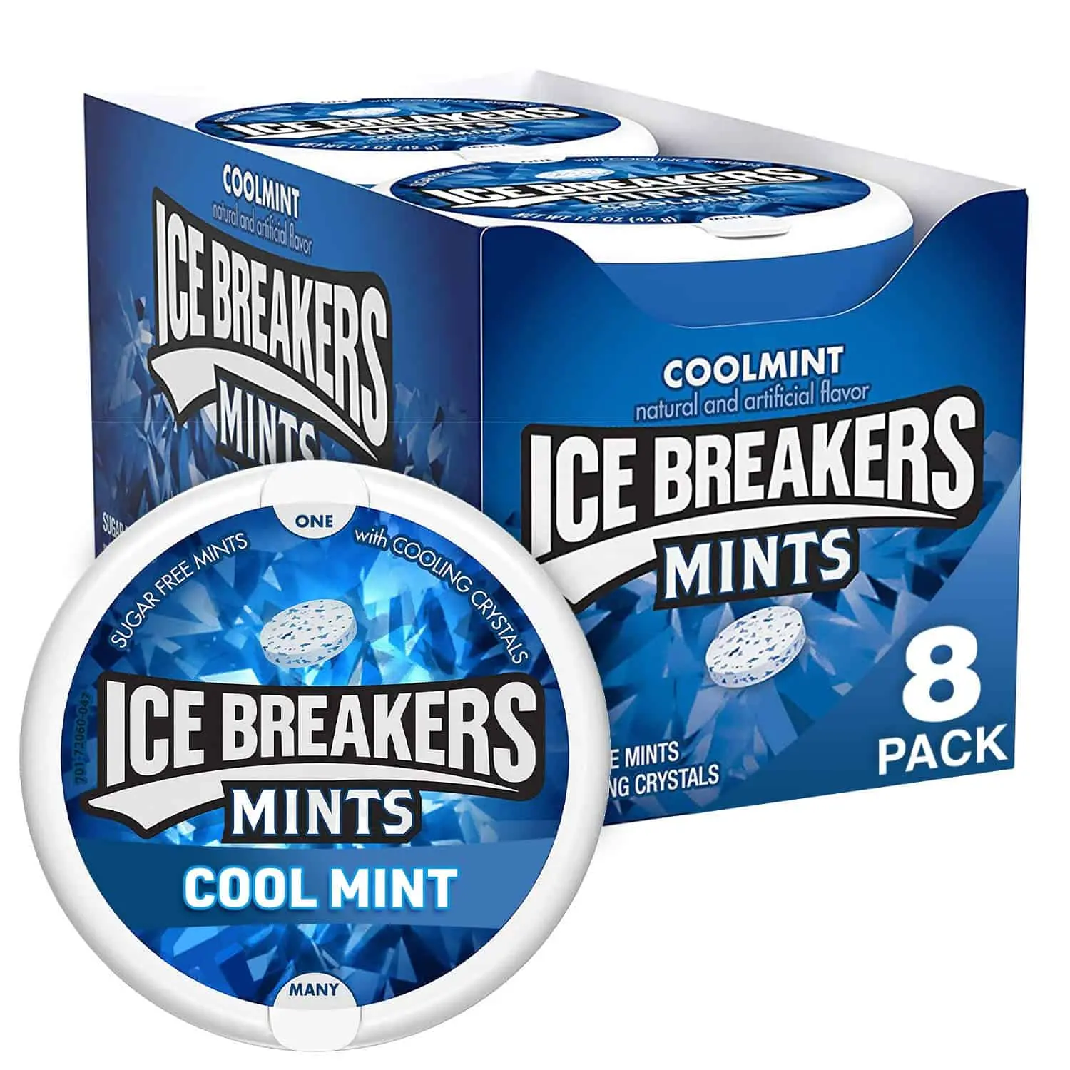 Ice Breakers Coolmint Sugar-Free Candy Mints - 1.5 oz, 8-Pack, Low Calorie Snacks, Sweet Treat, Snack Ideas, Everyday