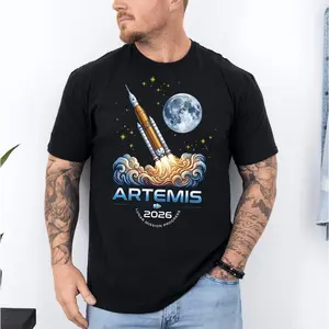 [SALE UP TO 40% ] Artemis 2026 Lunar Mission Shirt, Retro Rocket Launch Graphic Tee, Space Exploration Fan Top, Moon Mission Astronomy Gift, Outer Space Science T-Shirt.