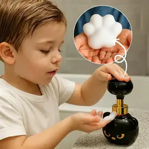 PawPrint Magic, Press to Create Paw Shaped Foam,Cute Cat Paw Foaming Soap Dispenser, 300ml Refillable Hand Soap Pump, Aesthetic Bathroom & Home Decor, Fun Kids Gift Kitchen Daily Use