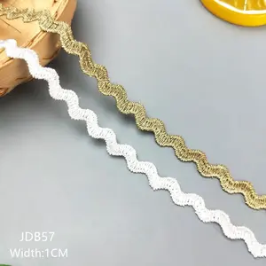 zsbszc new 2 yards Width 1CM sewn gold lace trim braid lace DIY garment accessories macrame embroidery lace free ship JDB57