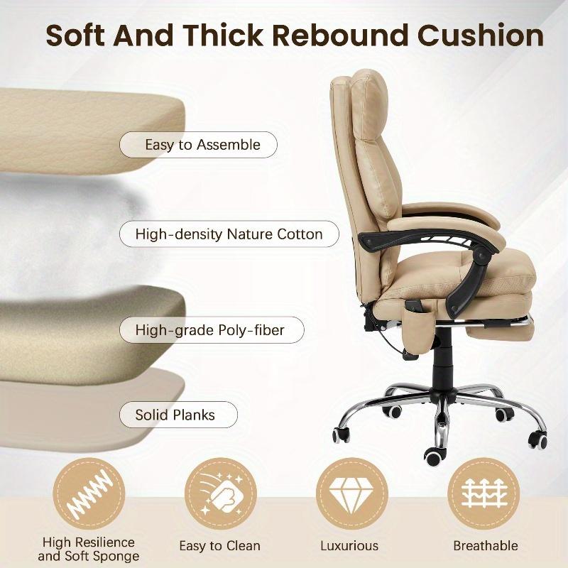 Khaki Ergonomic Office & Gaming Chair 6-Point Vibration Massage, Height & Angle Adjustable, Padded Armrests, 360° Swivel Rolling - Perfect for Office, Bedroom & Study Khaki Ergonomic Office & Gaming Chair 6-Point Vibration Massage, Height & Angle Adjustable, Padded Armrests, 360° Swivel Rolling - Perfect for Office, Bedroom & Study