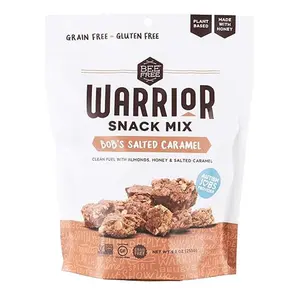 Caramel BeeFree Warrior Mix Gluten Free Granola Snack Mix  - Chunky Granola Cookie Like Bites | Paleo Granola, Low Carb, Grain Free, Preservative Free, Oat Free | Granola for Yogurt, Low Calorie Snacks | Bob's Salted Caramel, 9oz Bag Breakfast Food Honey