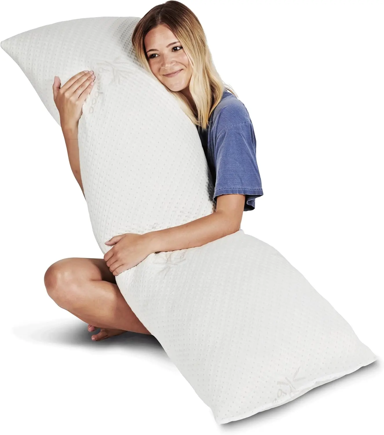 Pillow for Adults - Breathable, Full  Pillow for Side Sleepers - Shredded Memory  Gel - Cooling Long Pillow Supports ,  &  - 20x54 White
