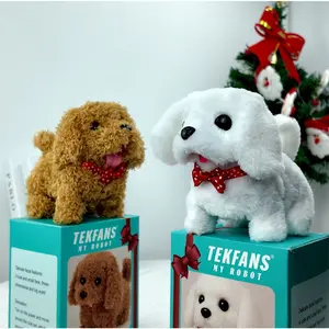 Interactive Plush Puppy Dog, Realistic Walking Barking Tail Wagging, Lifelike Companion for Adults Portable Pet Father’s Day Present,Mother's Day gifts, party gifts