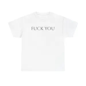 FUCK YOU Minimal Script Tee | White Graphic T-Shirt, Bold Text Design