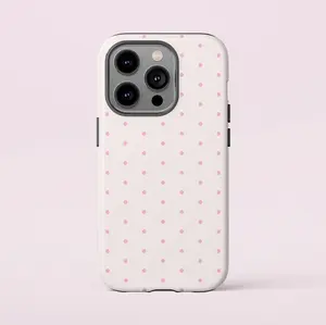 Charming Polka Dot Phone Case for iPhone 15 14 13 12 11 X XR 8Pro Max - Pink & White Cute Protective Cover