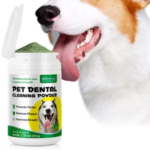 Oimmal Dog Dental Powder 50G - Pet Dental Care Breath Freshener for Small Medium & Large Breeds - Removes Plaque Prevents Tartar - Natural Ingredients - Gentle Formula Mixes into Food