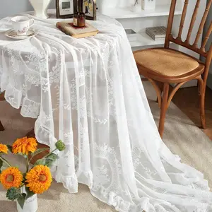 1pc Wedding Tablecloth, High-End Soft Material, Classic Versatile Design, Romantic Atmosphere, Lace Fabric, Outdoor Weddings, Garden Parties
