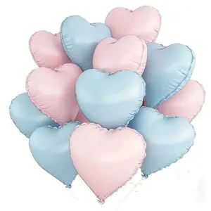 10 pink and blue colored heart-shaped aluminum foil balloons, measuring 45.72 centimeters - perfect for birthdays, baptisms, baby showers, anniversaries, housewarming, proposals, weddings, and bridal parties