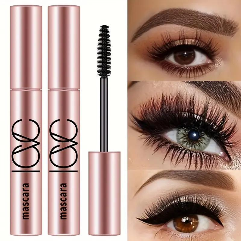 4D Voluminous Lengthening Mascara - Best Waterproof Makeup, Long-Lasting, Smudge-Resistant Formula for Intense Length & Dimension, Suitable for Sensitive & Every Eye Type