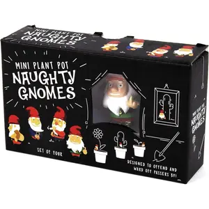 🌱 Mini Naughty Plant Pot Gnomes – 4-Pack of Hilarious Garden Mischief