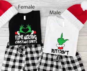 I Love Matching Couples Christmas Shirts, Couple Christmas Pajamas T-shirt, Gingerbread Matching Christmas Tshirt, Funny Ugly Sweater Party Xmas Gifts