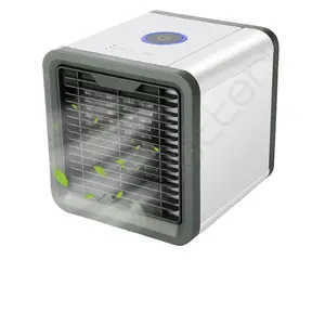 White Portable Air Conditioner LED Cooling Fan Humidifier Purifier 3-in 1 Unit