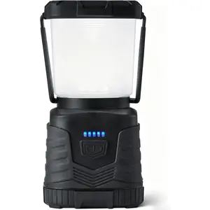 Black IPX4 Water Resistant LED Camping Lantern 1000 Lumen 360° Omni Lighting 4 Adjustable Dimmable Light Modes Portable Outdoor Essential Gear For Camping Hiking Emergency Power Outage (Batteries Not Included)
