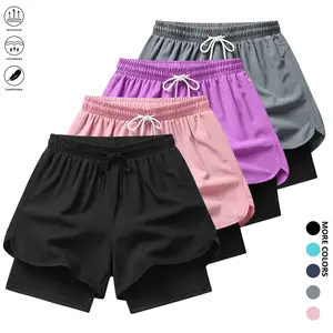 Set of 4 women’s shorts for summer, with lining—comfortable and breathable; suitable for outdoor activities, sports fitness, and everyday casual wear. Women’s shorts | Summer womenswear