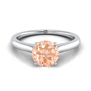 Morganite Cathedral Surprise Stone Solitaire Ring in Platinum