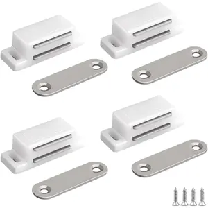 Cabinet  Catch - 16 Pack Cabinet Door  Latch for Cupboards Drawers Closet Doors and Shutters (White)