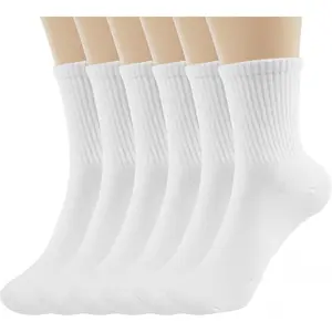 Women Casual Calf Socks - Cute Cotton Crew Socks - Soft Above Ankle Sock Gifts 6 Pairs Size 5-10