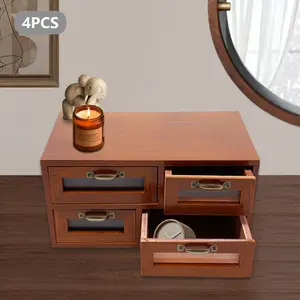 Premium Wooden Storage Box - Multi-Drawer Organizer for Desktop