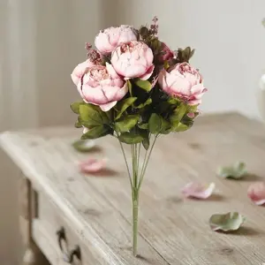 High-Realistic Peony Hydrangea Floral Arrangement Set: Ins Style Wedding Party Decor, Home Table Centerpiece, Halloween Christmas Holiday Decoration, Mother's Day Gift for Home