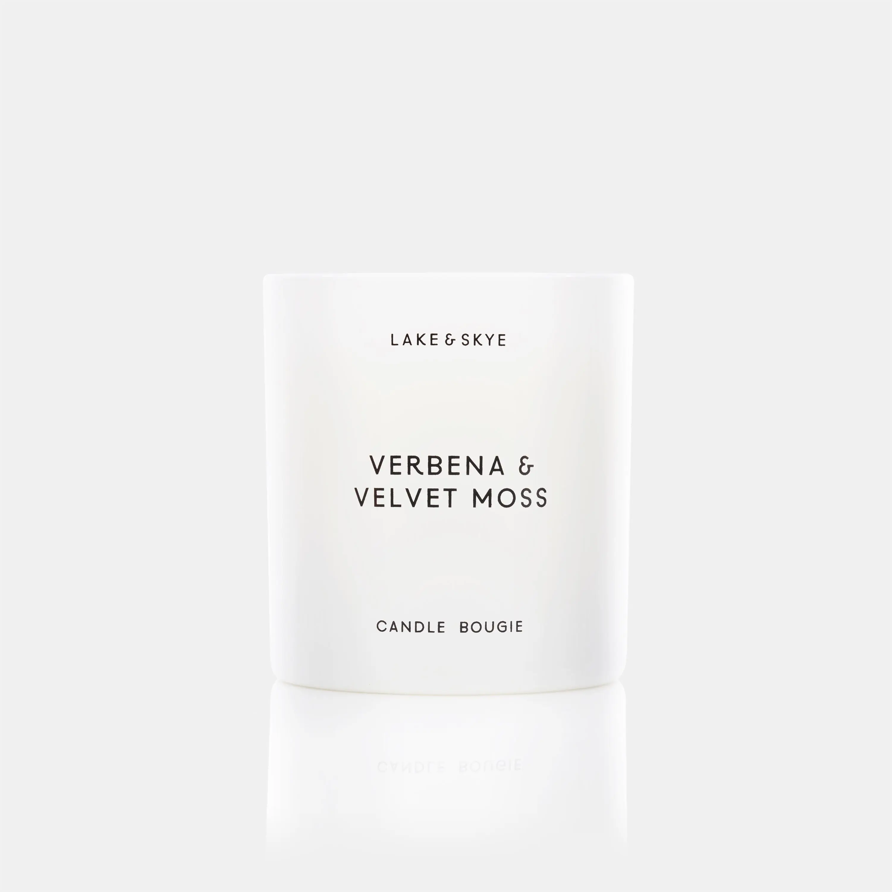 Lake & Skye Verbena & Velvet Moss Scented Soy Candle - 8oz Floral Home Decor, Eucalyptus, Sandalwood Room Fragrance