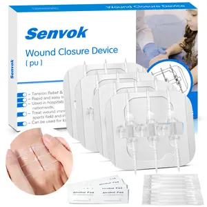 Senvok Butterfly Wound Closure Strips - 4 Pcs Surgical-Grade Laceration Repair | No-Stitch Skin Closure for Minor Cuts, Burns & Scrapes | FSA/HSA Eligible First Aid & Trauma Kit
