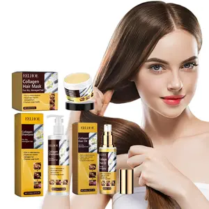 Hair Care Set Collagen Shampoo + Hair Mask + Hair Oil, Gentle Cleansing, Smooth and Glossy Hair, Anti-Frizz, Long-Lasting Shine, Liquid Form, Nourishing Ingredients