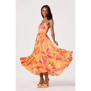 Blythe Floral Plisse Midi Dress