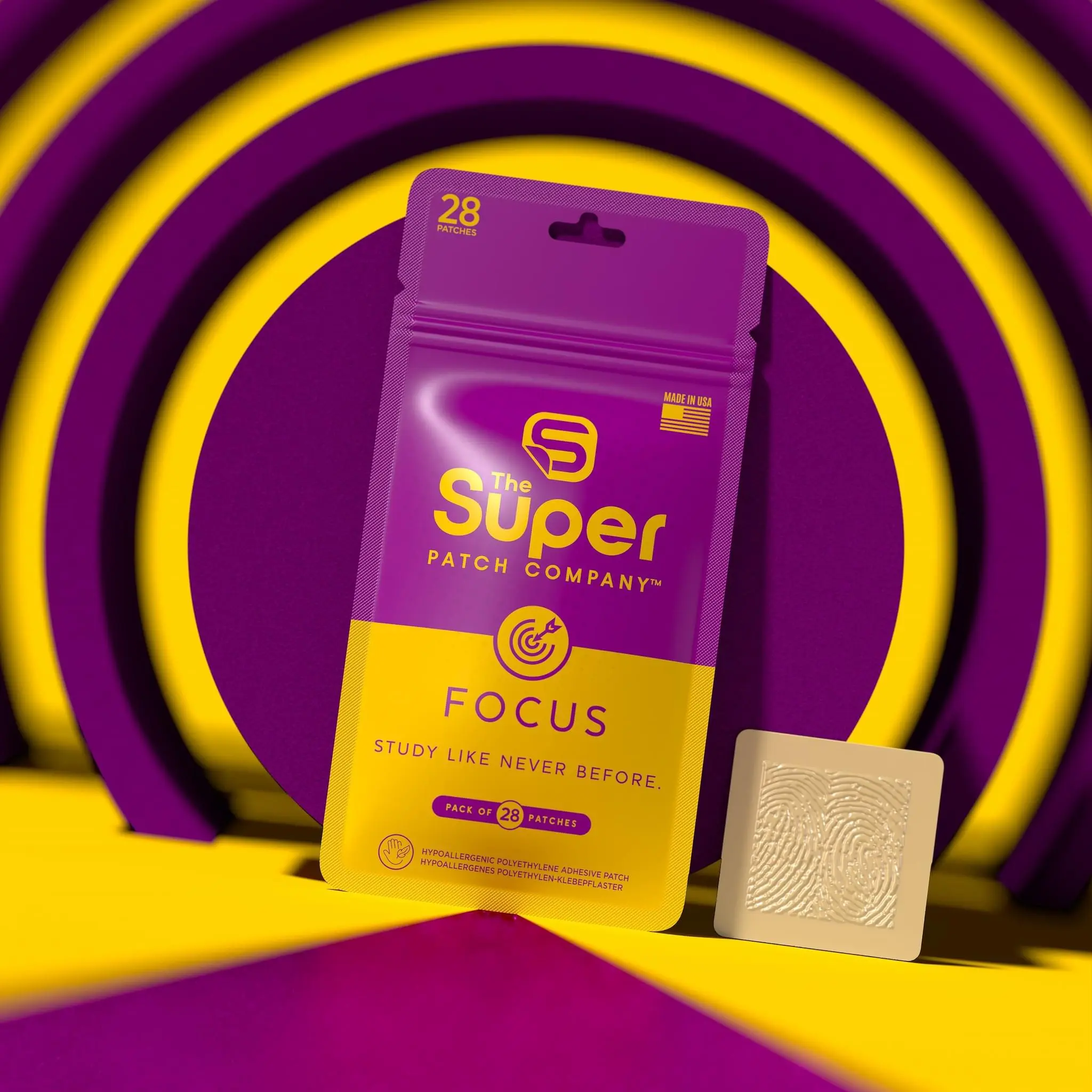 Super Patch Focus Patches | 28 Natural Clarity & Concentration Patches | Jitter-Free Mental Focus & Productivity | Latex-Free Wellness Patches