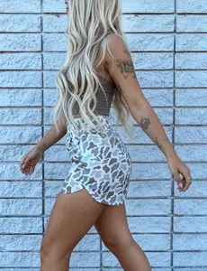 Camo Shorts, Cute Shorts, Women's High-Waisted Camo Shorts in a Casual Breezy Fabric, Trendy Curvy-Fit Design, Casual Breathable Shorts