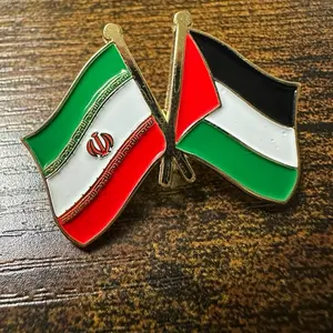 Palestine & Iran Flags pin