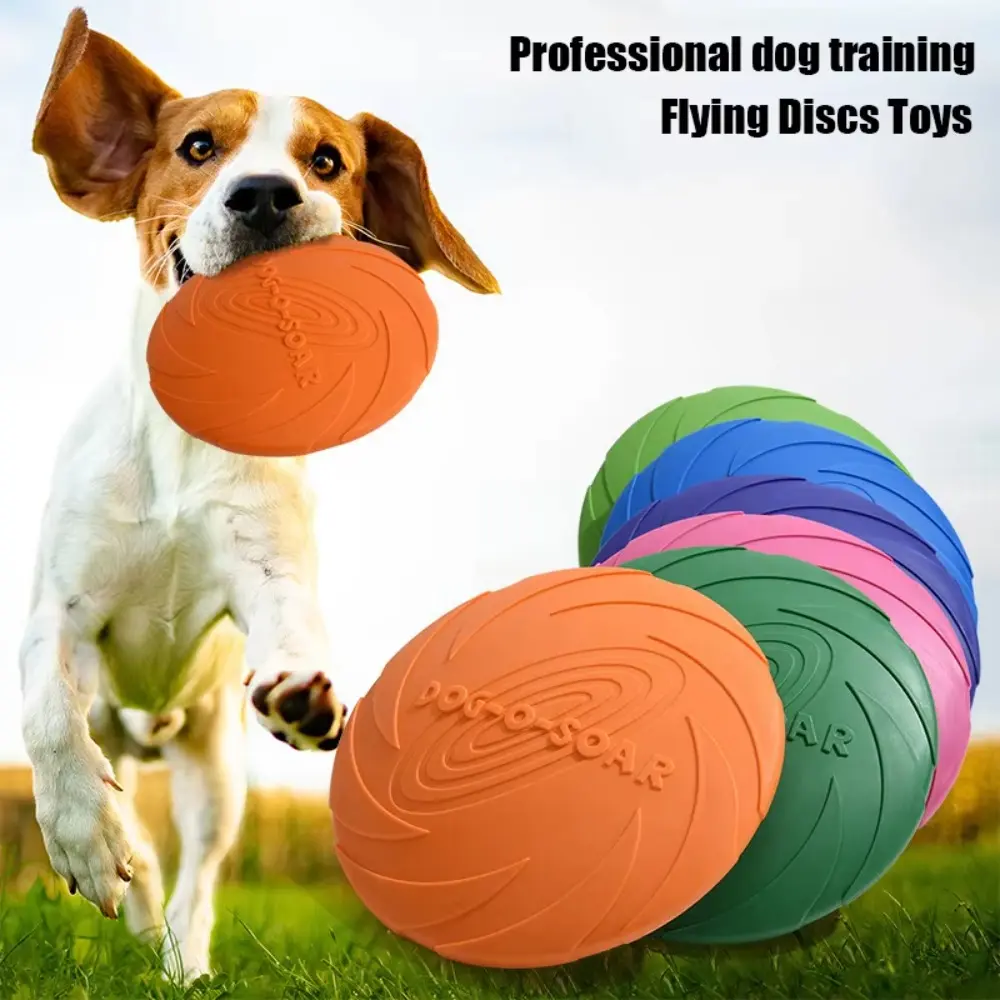 Soft TPR Frisbee Toy, 22cm Bite-Resistant Dog Disc for Large Breeds, Ideal for Outdoor Fetch and Floating Play, Blue, Tpr Softness