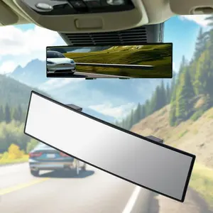 Car Rearview Mirror, 11.8 Inch Panoramic Wide Angle Anti-Glare, Clip on Auto Rear View Mirror, HD Clear Convex Surface, Car Interior Accessories Universal for SUV, Truck, Van, Vehicles