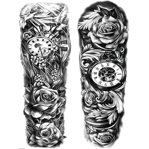 2 Pcs Temporary Tattoo Stickers, Realistic Waterproof Design, Dove Needle Rose Elements, Perfect for Men Women Spring Summer Parties