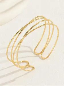 Hollow Out Multi-layer Cuff Bangle, Elegant Minimalist Cuff Bangle for Women & Girls, Trendy All-match & Exquisite Jewelry for Birthday Gift