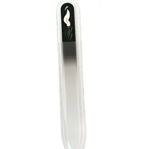 Medium Crystal Glass Nail File, Black File, Calla Lily design