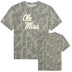 Ole Miss Mossy Oak Logo Adult T-Shirt, Bottomland Camo Tee, Mossy Oak Washed Out Camo Logo Tee, Shirt Gift For Mom, Mother's Day Gift