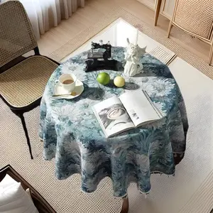 American Style Round Tablecloth High-end Dining Table Coffee Table Cloth Nordic Long Bed End Runner Yarn-dyed Oil Painting Table Runner Cover Cloth Wholesale