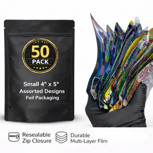 50 Pack Small 4” x 5” Assorted Designs Foil Packaging