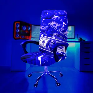 Fluorescent Computer Chair Cover Set, Milk Silk Elastic Removable Washable, Office Bedroom Gaming Decor, Dollar Pattern Design
