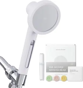 SecondShower Filtered Shower Hand for Hard Water | Clinically Proven for Skin Health, NSF Certified 99.9% Chlorine Removal, SPA Grade High Pressure, Korean Beauty Secret Natural Filter (Pure Silver)