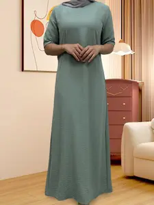 Women's Solid Color Lounge Dress, Casual Comfy Round Neck Short Sleeve Dress for Daily Wear, Ladies Sleepwear for All Seasons