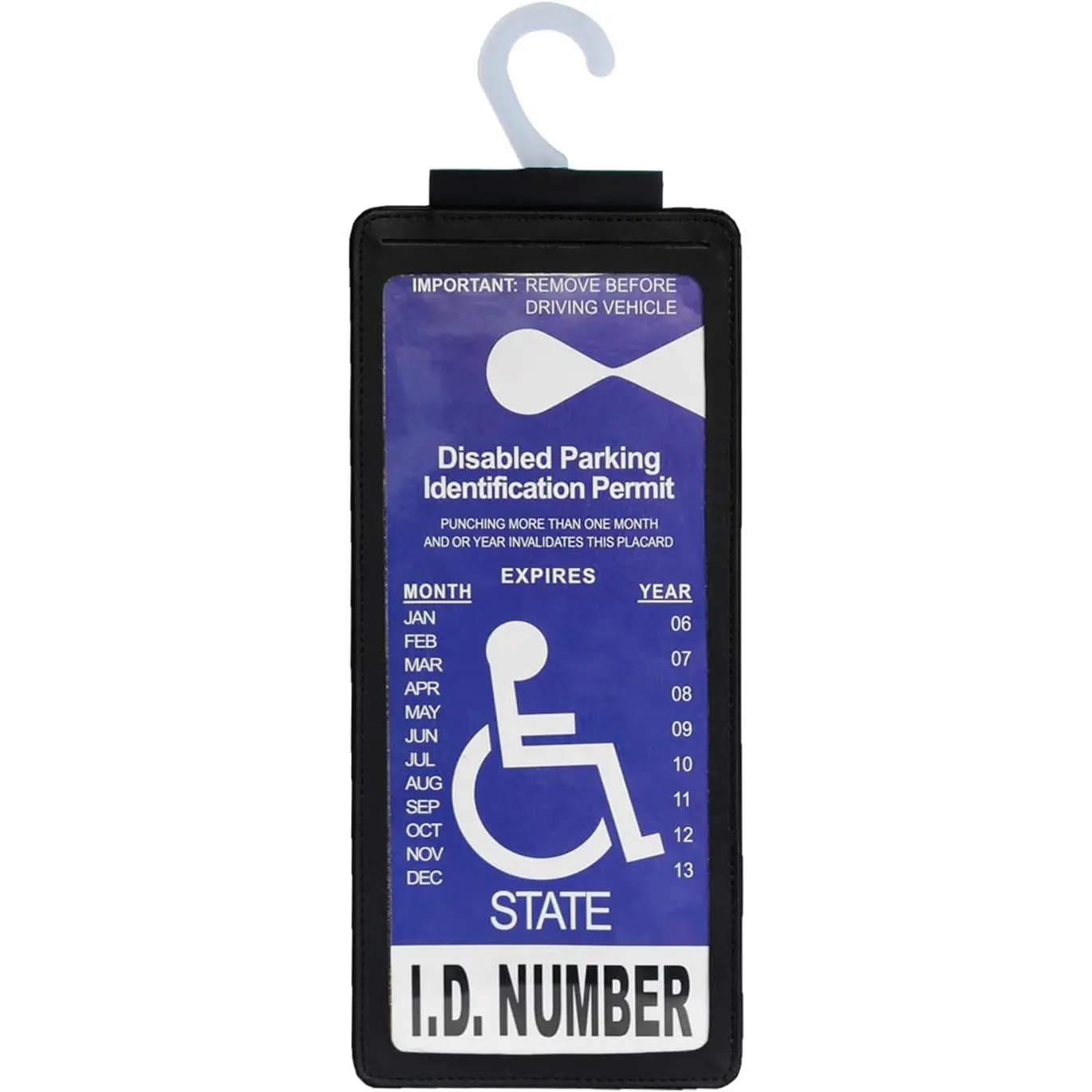 1-Piece Black Ultra-Transparent Auto Disability Parking Placard Holder, Durable Design with Large Hanger, No Extra Accessories Included for Handicap Placard Display