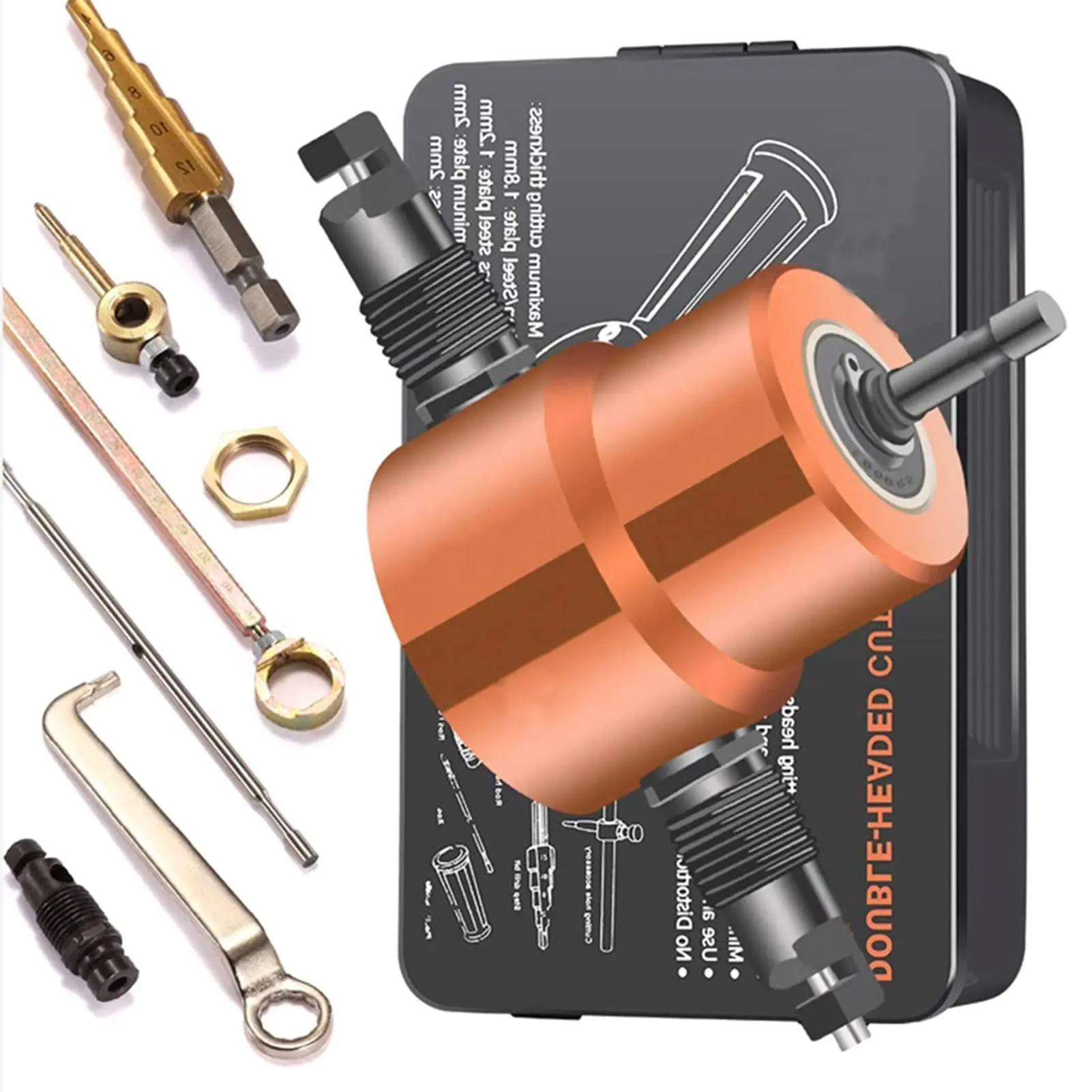 GJANSH Double Head Sheet Metal Nibbler, Straight Curve Circle Metal Cutter | Drill Attachment Cutter, For Cutting Metal Roofing, Corrugated Steel, Ductwork, Vent Pipes, Metal Panels for Cars Repairs